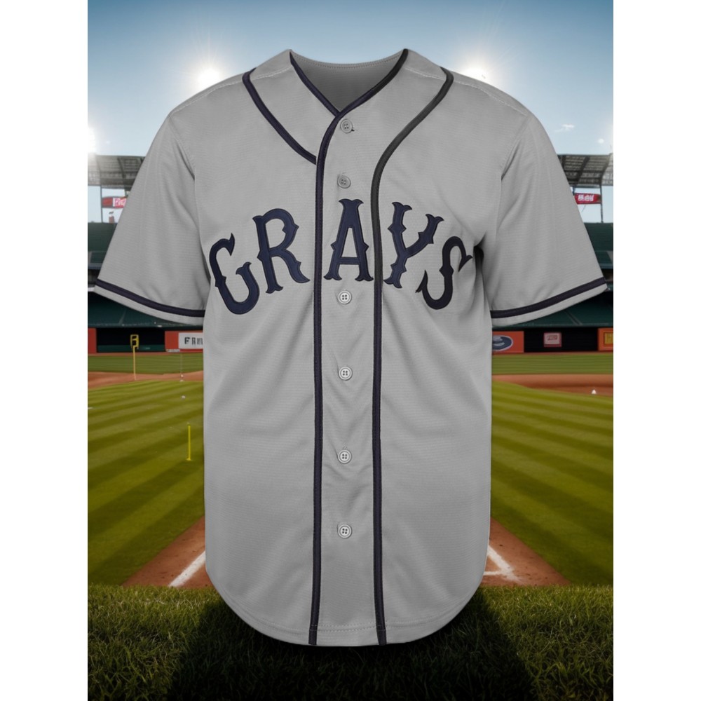 Men's #20 Gray Embroidered Baseball Jersey - V-Neck, Short Sleeve, Button-Up, Lightweight Polyester, Ideal for Training & Games, Versatile All-Season Wear