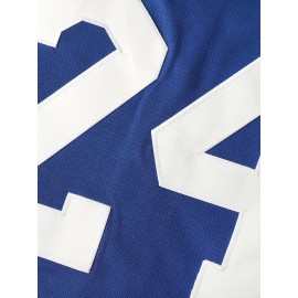 24 Blue Baseball Jersey Stitched Polyester Men'S Retro Baseball Shirt Button Short Sleeved Baseball Top S-3XL Hip Hop Clothes