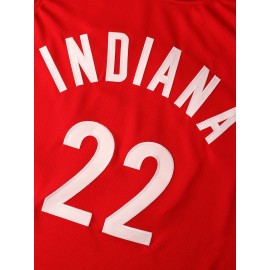 Men'S #22 Indiana Red Basketball Jersey, Sleeveless Polyester Tank Top, Classic Stitched Sports Shirt, Breathable Microfiber, Round Neck, Perfect for Basketball Fans, Casual & Outdoor Activities