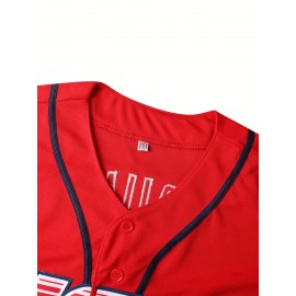 47 Red Baseball Jersey Stitched Polyester Men'S Retro Baseball Shirt Button Short Sleeved Baseball Top S-3XL Hip Hop Clothess