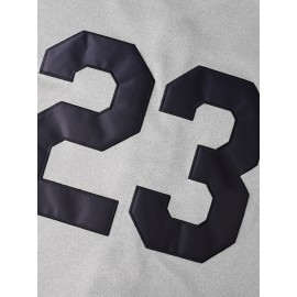 Men's Breathable V-Neck Baseball Jersey #23 Embroidered Polyester Sportswear - Loose Fit Knit Fabric for Streetwear, Team Sports, Beach & Outdoor Activities (Sizes S-3XL)
