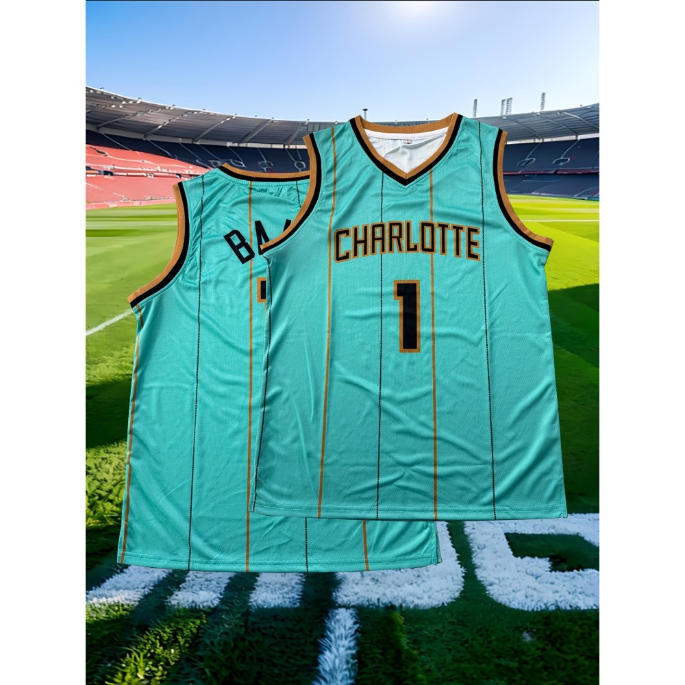 Men'S Basketball Shirt # 1 Light Green Basketball Sports Shirt S-XXXL