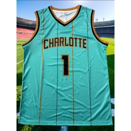 Men'S Basketball Shirt # 1 Light Green Basketball Sports Shirt S-XXXL