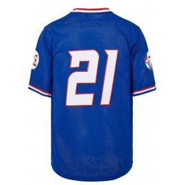 21 Puerto Rico baseball jersey button up shirt men's jersey embroidered men's jersey retro short sleeved V-neck casual sportswear loose game and party