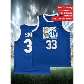 Men's #33 Basketball Jersey - V-Neck, Sleeveless Sports Shirt with 