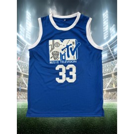 Men's #33 Basketball Jersey - V-Neck, Sleeveless Sports Shirt with 