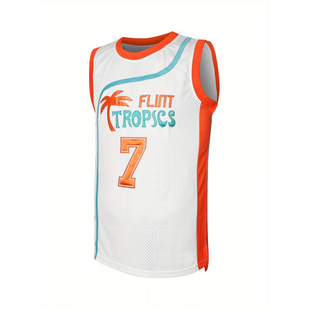 Men's Flint Tropics #7 Retro Embroidered Basketball Jersey - Breathable, Sleeveless Round Neck Sports Uniform for Training & Competition
