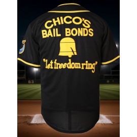 Men's #3 Black & Yellow Embroidered Baseball Jersey - V-Neck, Short Sleeve, Button-Up, Lightweight Polyester, Comfortable Fit for Training & Games