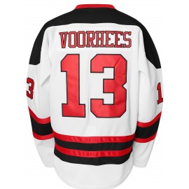 1pc Men'S Ice Hockey Jersey - #13 Voorhees Embroidered Polyester Sports Top, V-Neck Long Sleeve Loose-Fit, Slight Stretch Knit Fabric, for Party, Sports Events, Casual & Outdoor Activities - Four Seasons