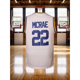 Men's #22 Embroidered Basketball Jersey - Breathable Polyester, Perfect for Sports & Casual Wear, Machine Washable