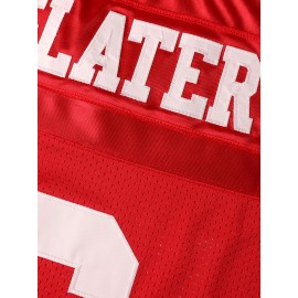 Men's #6 Embroidered Green Football Jersey - V-Neck, Breathable Polyester, Perfect for Sports & Casual Wear