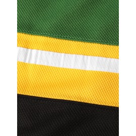 Men'S Shamrocks #3 Ice Hockey Jersey, Retro Block Color, Long Sleeve, Crew Neck, Loose Fit, Breathable Polyester, Sports & Casual Wear, Embroidered Lettering, V-Neck, Stretch Fabric, Team Sports Apparel