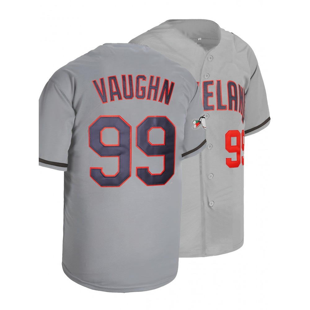 Men's Retro Baseball Jersey with Embroidered Number 99 & Names - Polyester V-Neck Loose Fit Button-Up Shirt for Sports, Halloween, Christmas Parties (S-3XL), Festive Occasion Attire | Casual Baseball Shirt | Durable Fabric