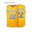 Men's #22 Crenshaw Embroidered Basketball Jersey - Yellow with Blue Trim, V-Neck, Sleeveless Sports Uniform for Streetball, Parties & Casual Wear, Sizes S-XXXL